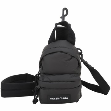 BALENCIAGA Explorer 字母標籤背包造型膨尼龍手提/斜背包(黑色)
