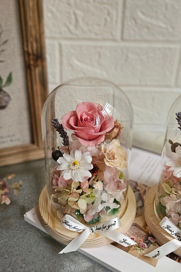 永生玻璃花盅 畢生花禮 生日花禮 謝師禮 情人節永生花 母親節