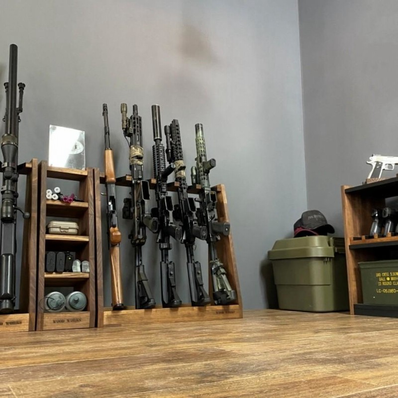 楽天市場】月間優良ショップ連続受賞 WOODWORKS ガンラック 3丁