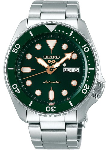 SEIKO 精工錶 5 Sports 系列 潮流機械錶 4R36-07G0G(SRPD63K1)-42mm-綠面鋼帶【刷卡回饋 分期0利率】【APP下單點數13倍送】
