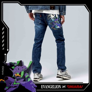 【EVA聯名】EVA初號機 限量丹寧中腰直筒褲 - BLUE WAY 鬼洗い