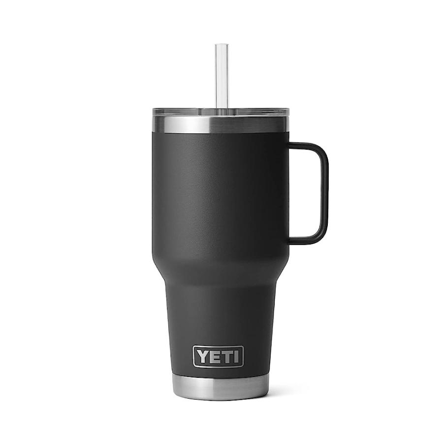 YETI RAMBLER 35 OZ STRAW MUG, VACUUM INSULATED, STAINLESS STEEL, BLACK