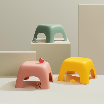 加厚防滑小凳子兒童塑料板凳寶寶椅子踩腳凳家用矮凳卡通踏腳膠凳