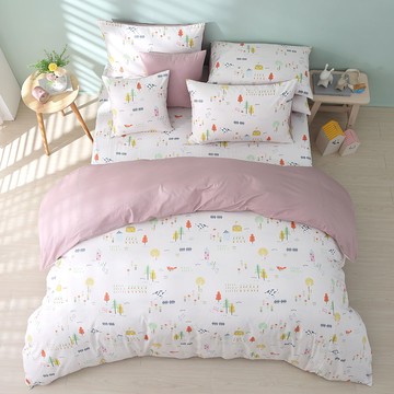 雙人薄被套加大床包組/美國棉授權品牌 / 小農場 [鴻宇] 台灣製 - 2333米