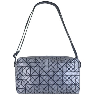 ISSEY MIYAKE 三宅一生 BAOBAO 珍珠灰銀壓紋三角方格兩用肩背/斜背包