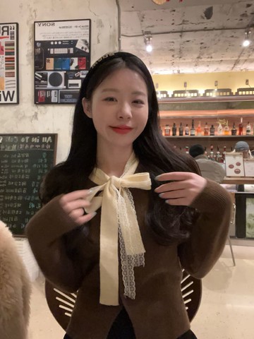 【結帳69折】韓國．真心禮物綁帶愛心銅釦針織上衣-58823