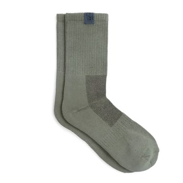 Matchwood Basic Sock 經典布標中筒襪 80%純棉  灰綠色  US8~11(26~29cm)