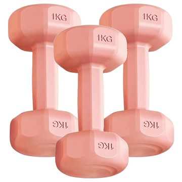 體育健身03 女士小啞鈴 18 x 9 x 10cm 櫻花粉  1kg  3個