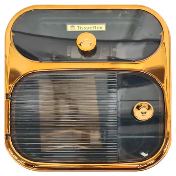 雙層衛生紙架 PP材質 浴室壁掛 面紙盒  綠金色  1個