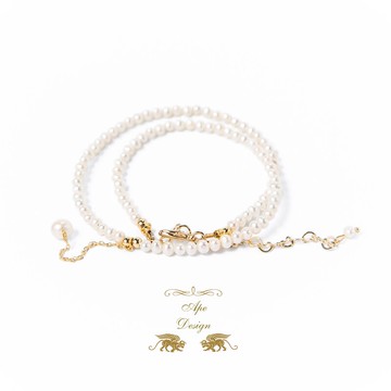 {伊薩貝拉} 強光淡水珍珠 choker 項鏈 手鏈