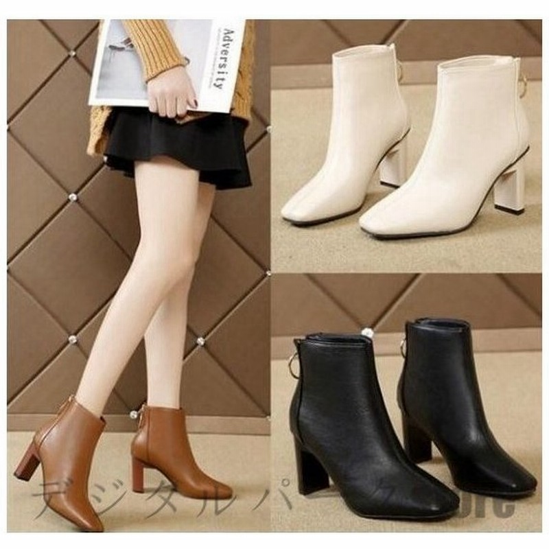 激安新作 ブーツ レディース 太ヒール ショートブーツ レディース エンジニアブーツ ハイヒール ヒールブーツ ショート丈 黒 ブラック 靴 くつ 秋 冬 通販 Lineポイント最大0 5 Get Lineショッピング