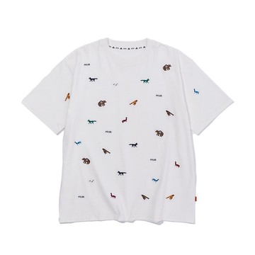 日本限定 POLER PRM WASH EMB TEE-ANIMAL 日式電繡TEE / 動物白