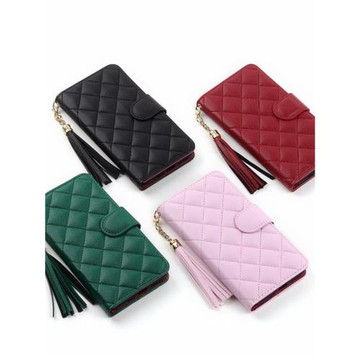 2024高級感女款蘋果17手機殼16plus保護套15ProMax翻蓋手機殼14pro全包菱格插卡防摔皮套13奢華保護套12