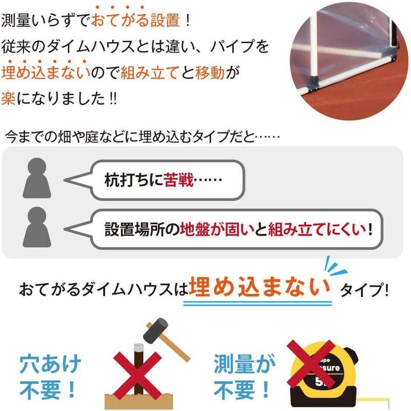 DAIM 夏は雨よけ、冬は保温で一年中使える おてがるダイムハウス 2.3m×2.3m 家庭用 温室ハウス 家庭用温室ハウス 温室 ビニール