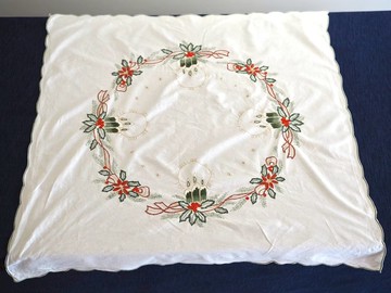 花狀手工刺繡小花布巾