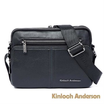 【金安德森】都會簡約 商務橫式拉鍊側背包(黑色)
