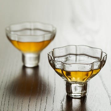 云窩高足玻璃茶杯品茗杯禪意茶盞功夫茶具耐熱喝茶個人主人杯單個