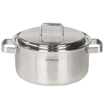 Kitchen Art Premio STS 316 電磁爐雙耳湯鍋  1個  銀色  24cm