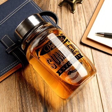 heisou玻璃杯子便攜耐熱戶外運動車載創意隨手泡茶水瓶大容量水杯