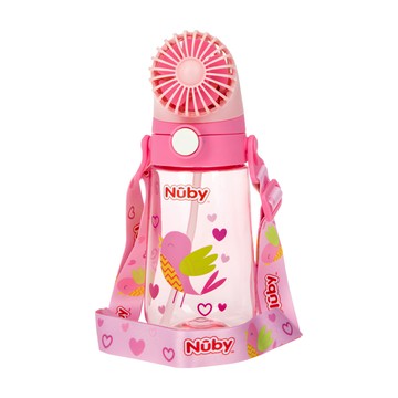 Nuby 風扇涼涼晶透杯  粉色  560ml  1個