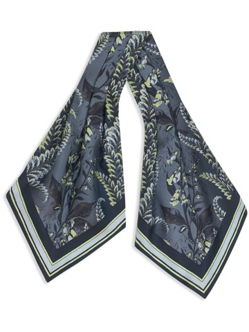 ETRO - floral-print silk scarf - men - Silk - One Size - Black