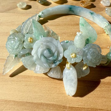 手工編織翡翠手鍊 — 羽影花園