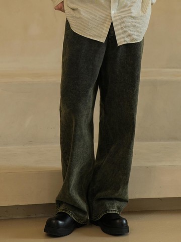 M238 DYEING WIDE PANTS_KAHKI