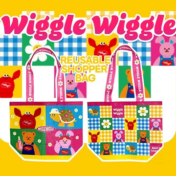天藍小舖-Wiggle Wiggle格子好友款購物袋-單1款-$169【A11115714】