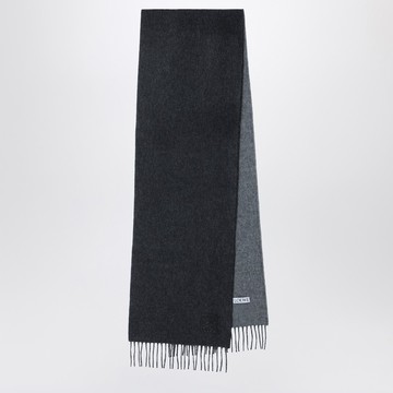 Scarf in black/grey wool and cashmere