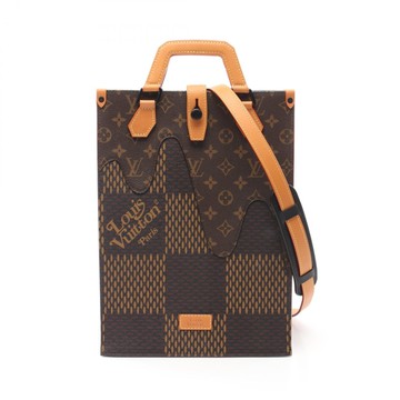 【二手名牌BRAND OFF】LOUIS VUITTON 路易威登 棕色 棋盤格 PVC塗層帆布 LV² NIGO Mini 兩用包 N40355