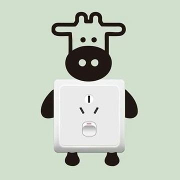 【MR.ZAKKA】創意萬用裝飾貼紙-動物主題 可愛卡通線條小乳牛 居家布置 DIY可移式壁貼 無痕壁貼 牆貼