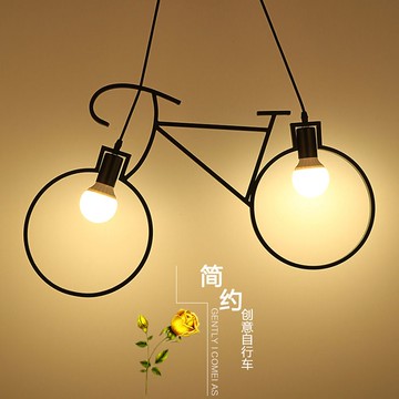 開發票 吊燈 餐廳燈 北歐美式創意個性自行車吊燈咖啡廳藝術餐廳兒童房走廊過道臥室燈