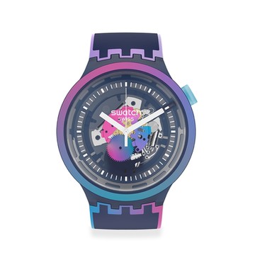SWATCH BIG BOLD系列手錶#RAINBOWINTHENIGHT(47mm)