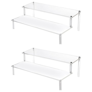 收納部屋 30cm 雙層 透明色 穩固公仔展示架  2個