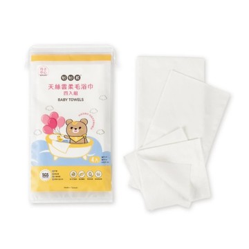 妙妙熊 天絲雲柔毛浴巾四入組(台灣製/拋棄式毛巾浴巾/旅行組)