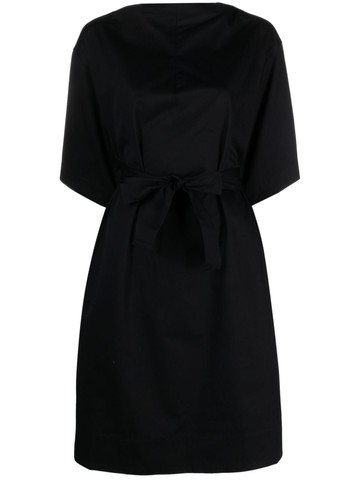 TOTEME - boat-neck short-sleeve minidress - women - Organic Cotton - 36 - Black