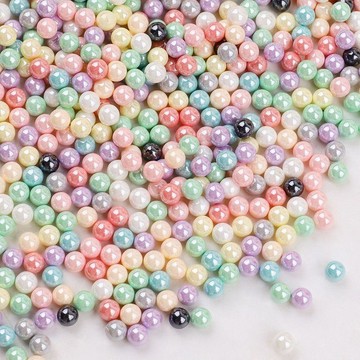 💎臺灣出貨⭐免運💎4mm高亮彩色亞克力無孔圓珠diy手工材料糖果色散珠飾品配件【可開票】