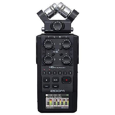 Zoom H6 All Black 6-Track   6-Input Portable Recorder with Single Mic Capsule ＆ 2x Audio-Technica AT2020 Studio Mic Bundle（並行輸入品）