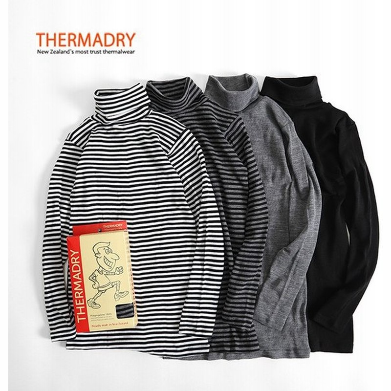 Thermadry サーマドライ タートルネック 無地 ボーダー サーマルtシャツ 1009 1009n ハイネック ロンt メンズ レディース 通販 Lineポイント最大0 5 Get Lineショッピング