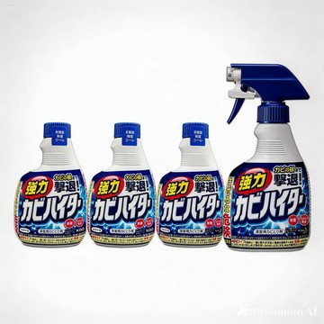 KAO (1+3超值組)日本浴室除霉泡沫清潔劑400ml/瓶(按壓噴瓶*1+補充瓶*3)(衛浴磁磚凹縫免刷洗除垢噴霧洗劑)