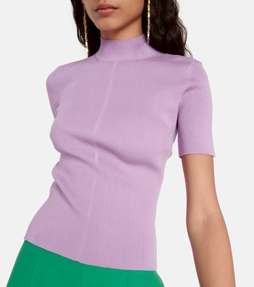 Oscar de la Renta Ribbed-knit silk-blend sweater