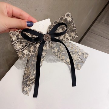 蕾絲蝴蝶結發夾帶鉆頂夾馬尾夾子頭飾發飾發卡超仙女森系網紅