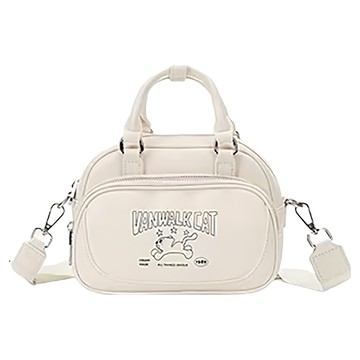 Vanwalk 出走 復古少女可愛手提後背兩用包  可愛白  650g