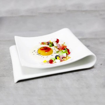 正方折疊盤家用陶瓷盤子北歐菜盤西餐盤水果甜品平盤家用早餐盤子