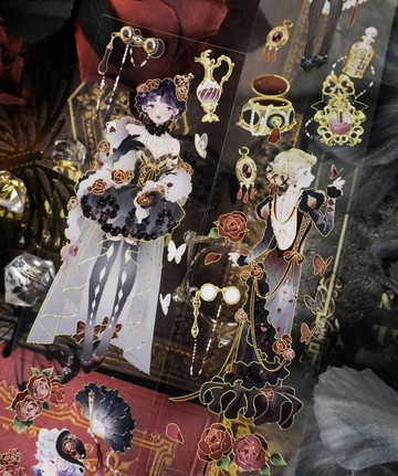 風情 Rococo 西洋風 PET 紙膠帶 鐳射金 貝殼光 10米卷