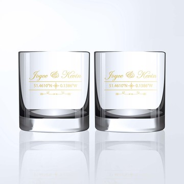 【客製化禮物 】經緯度威士忌對杯|雕刻