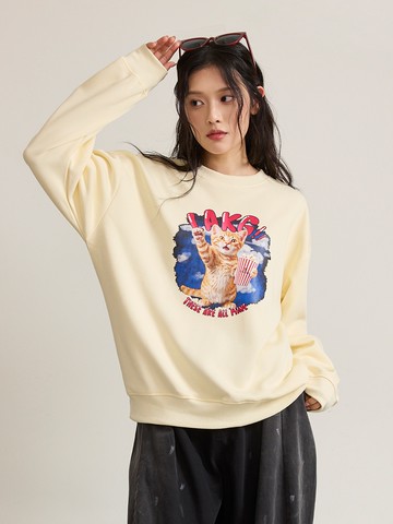 趣味潮貓個性大學T