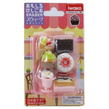 iwako 甜點橡皮擦 日本製造  甜點造型 多色  1組