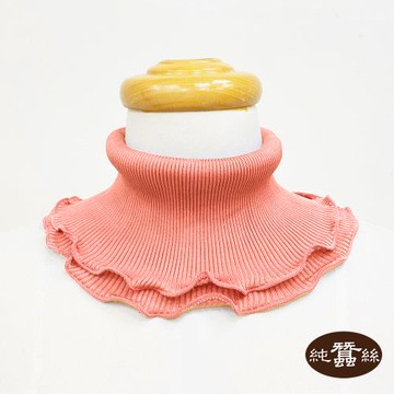 【岱妮蠶絲】純蠶絲保暖羅紋脖圍-橙紅(SYG0E401)