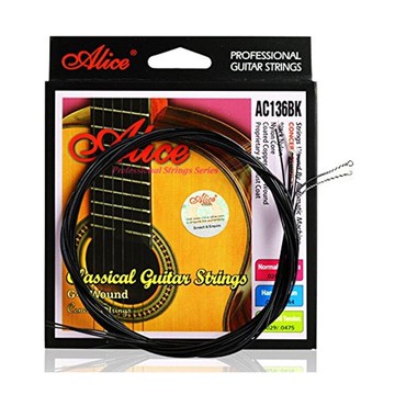 小叮噹的店 - 全新 Alice AC136BK 古典吉他弦 演奏用琴弦 高級黑色尼龍弦 紙盒裝